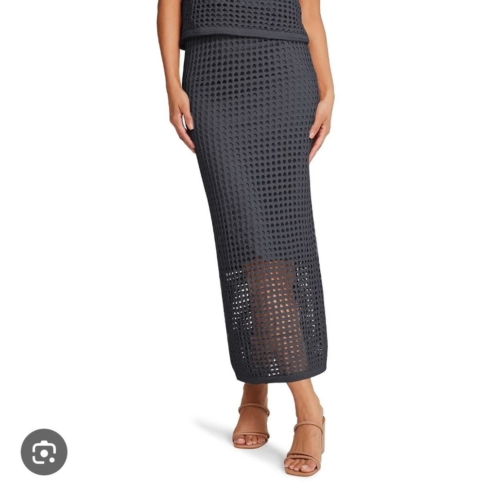 Steve Madden Charcoal Mesh Maxi Skirt